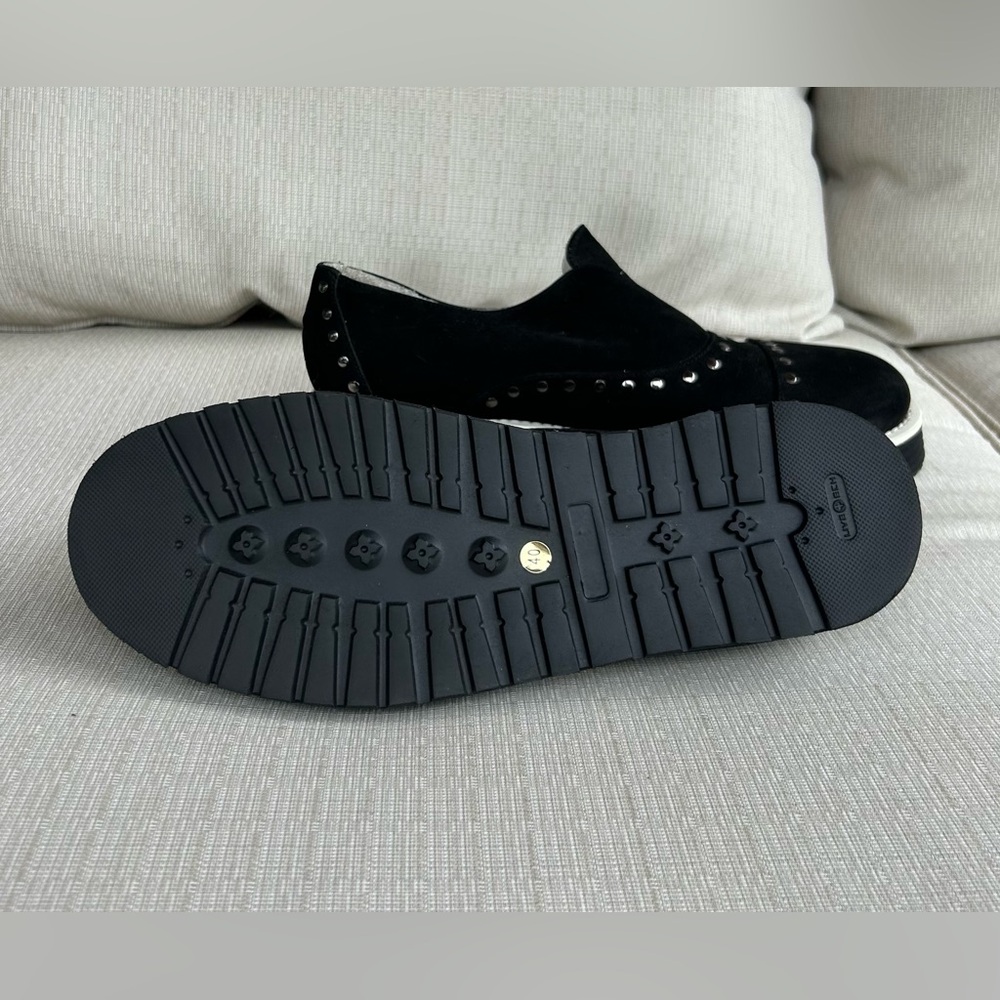 Griff Italia Black Suede Platform Flats with Studs, size 9.0 italian 40 - Picture 5 of 5